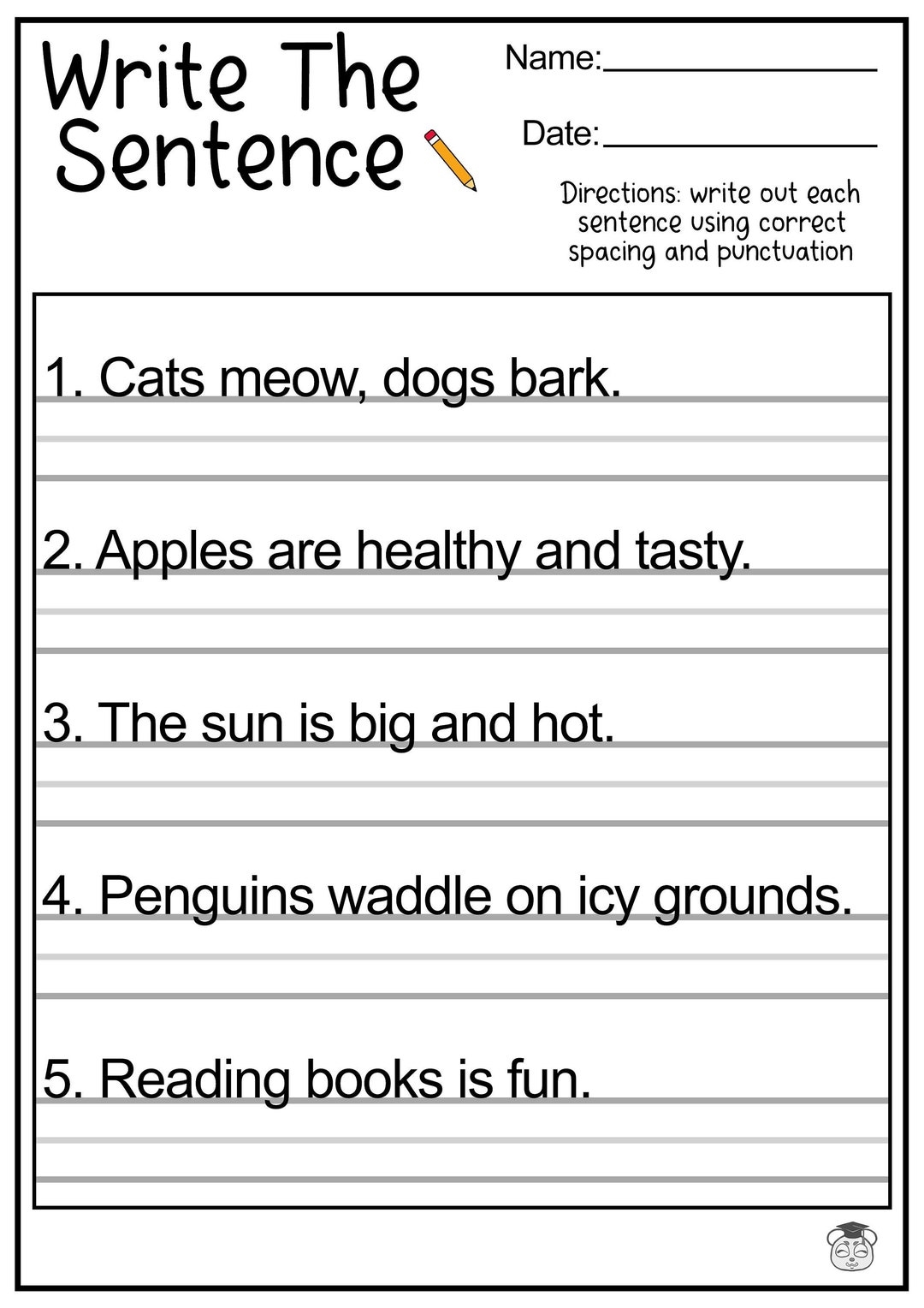 Printable Fourth Grade Writing Worksheets