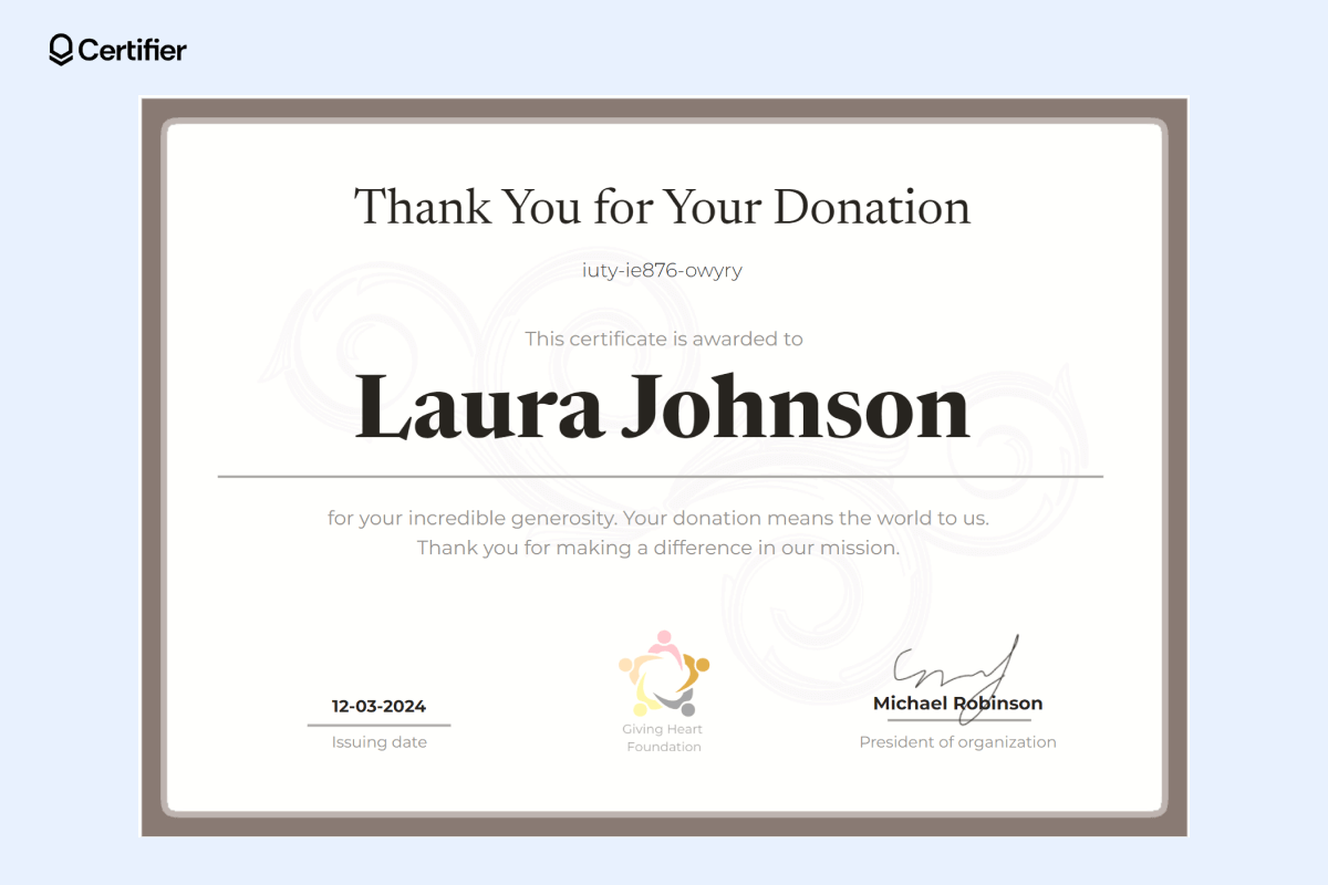 Printable Fancy Thank You Certificates