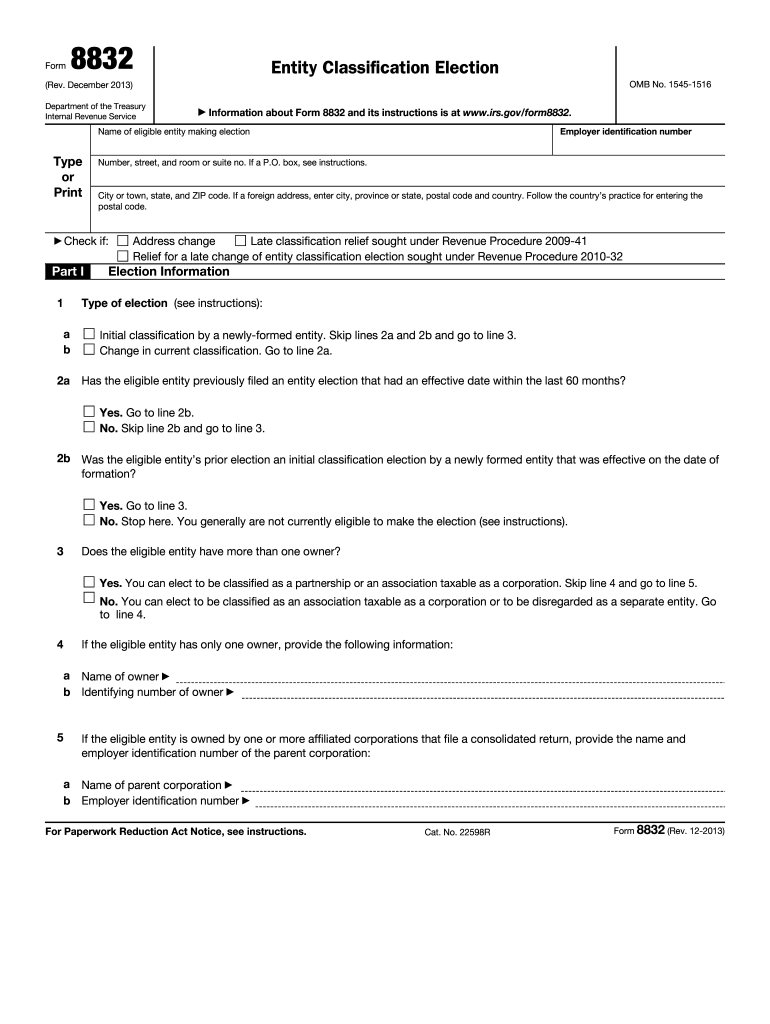 2013 2025 Form IRS 8832 Fill Online Printable Fillable Blank PdfFiller