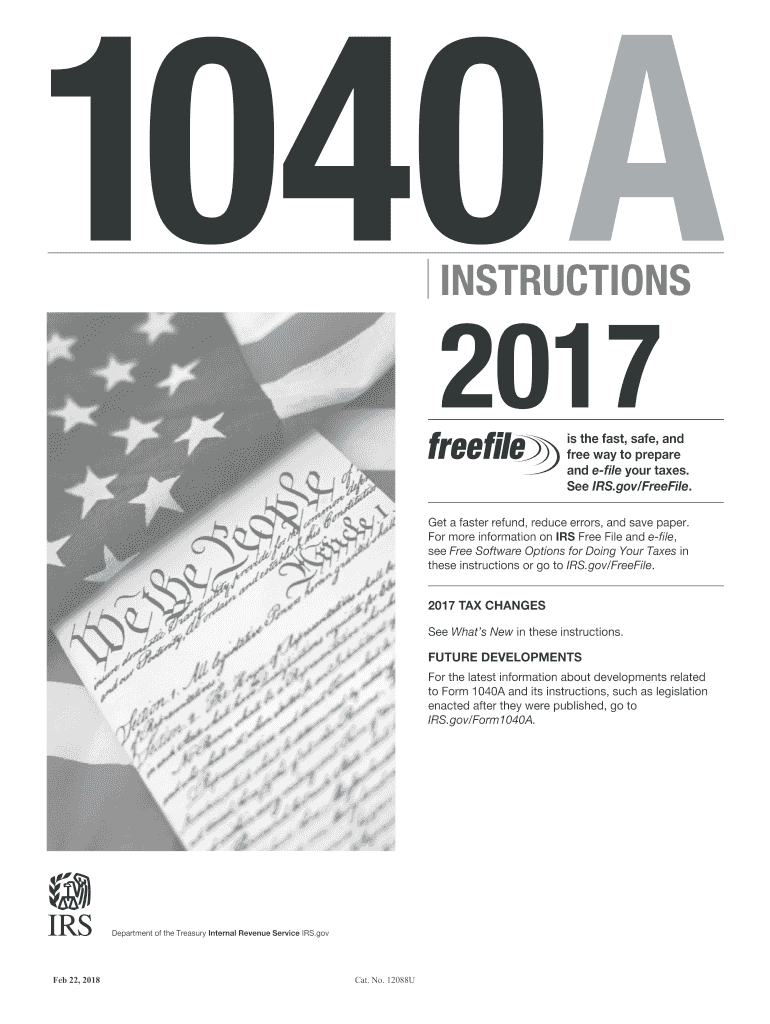 2017 2025 Form IRS Instructions 1040 A Fill Online Printable Fillable Blank PdfFiller