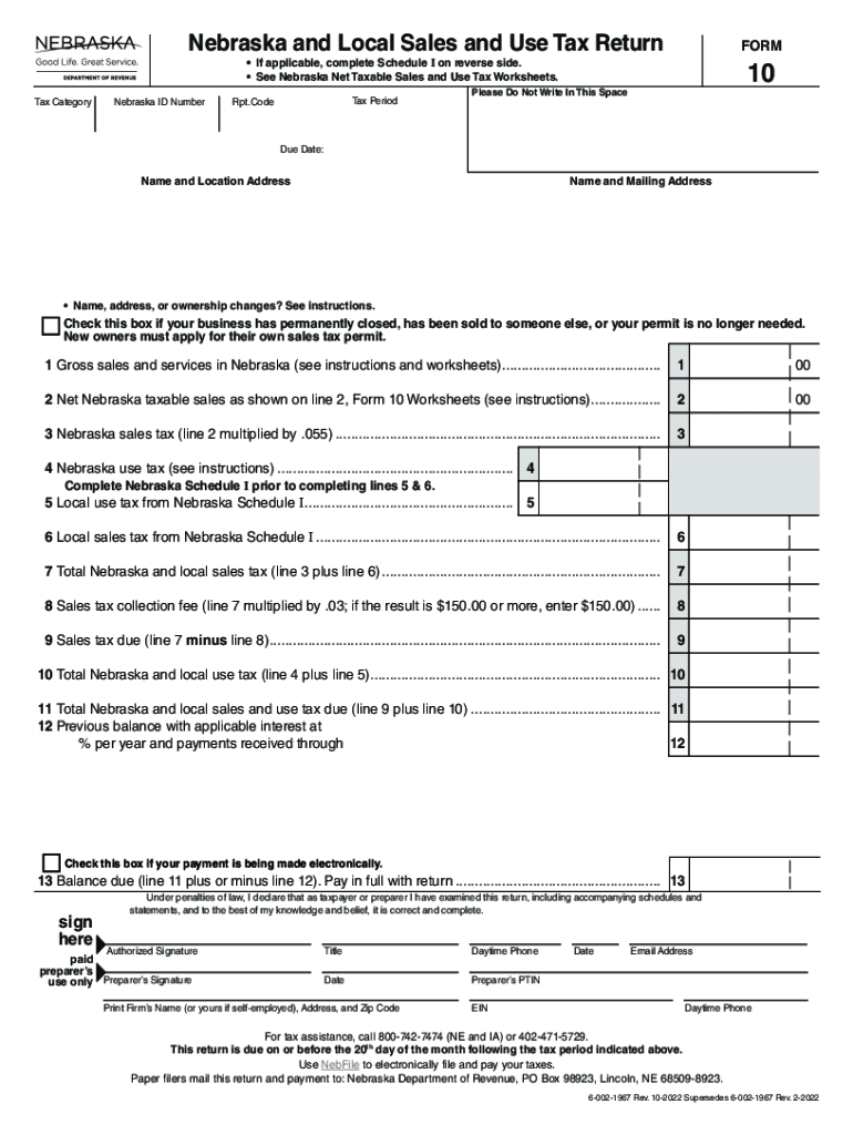 2022 2025 NE Form 10 Fill Online Printable Fillable Blank PdfFiller