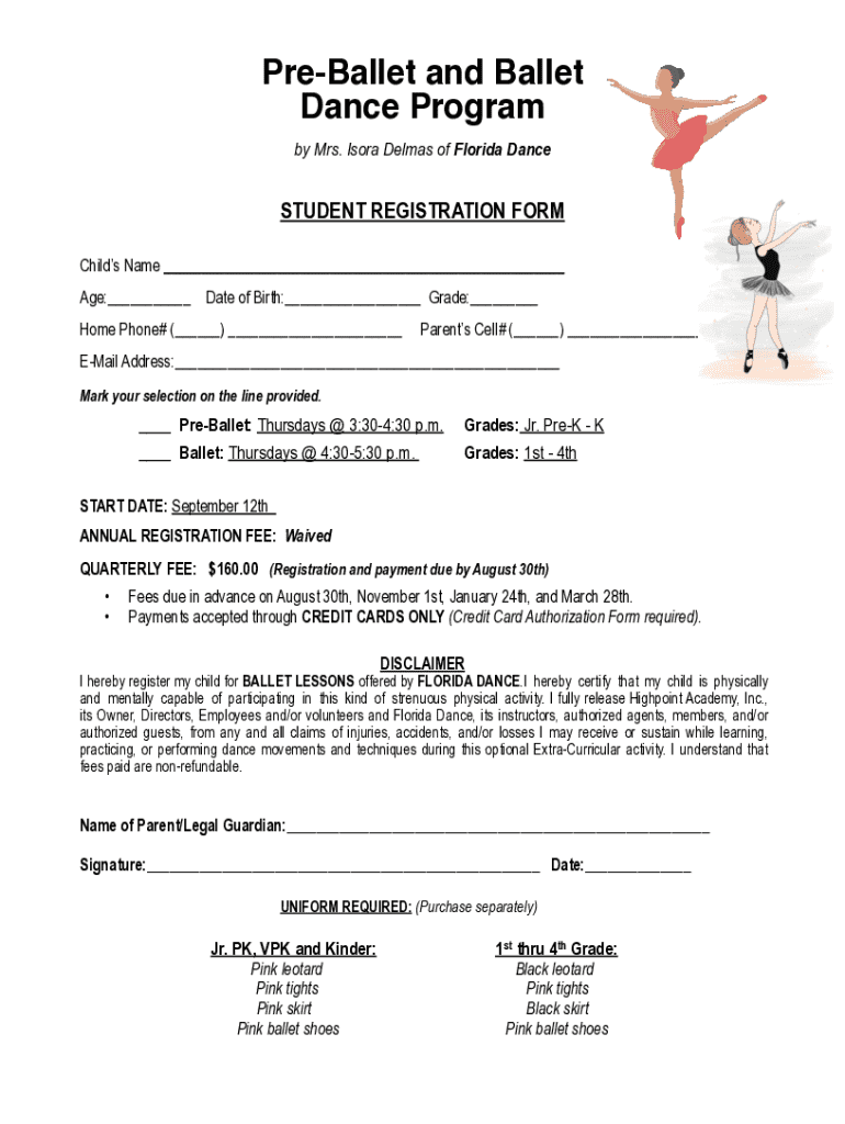 Free Printable Dance Studio Release Forms