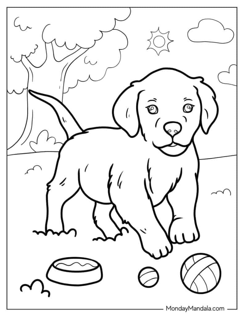 47 Puppy Coloring Pages Free PDF Printables 