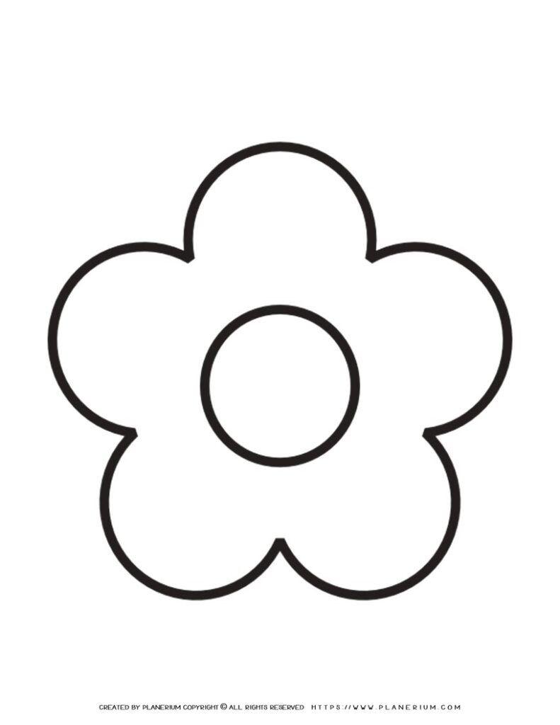 5 Petal Flower Template Printable Planerium
