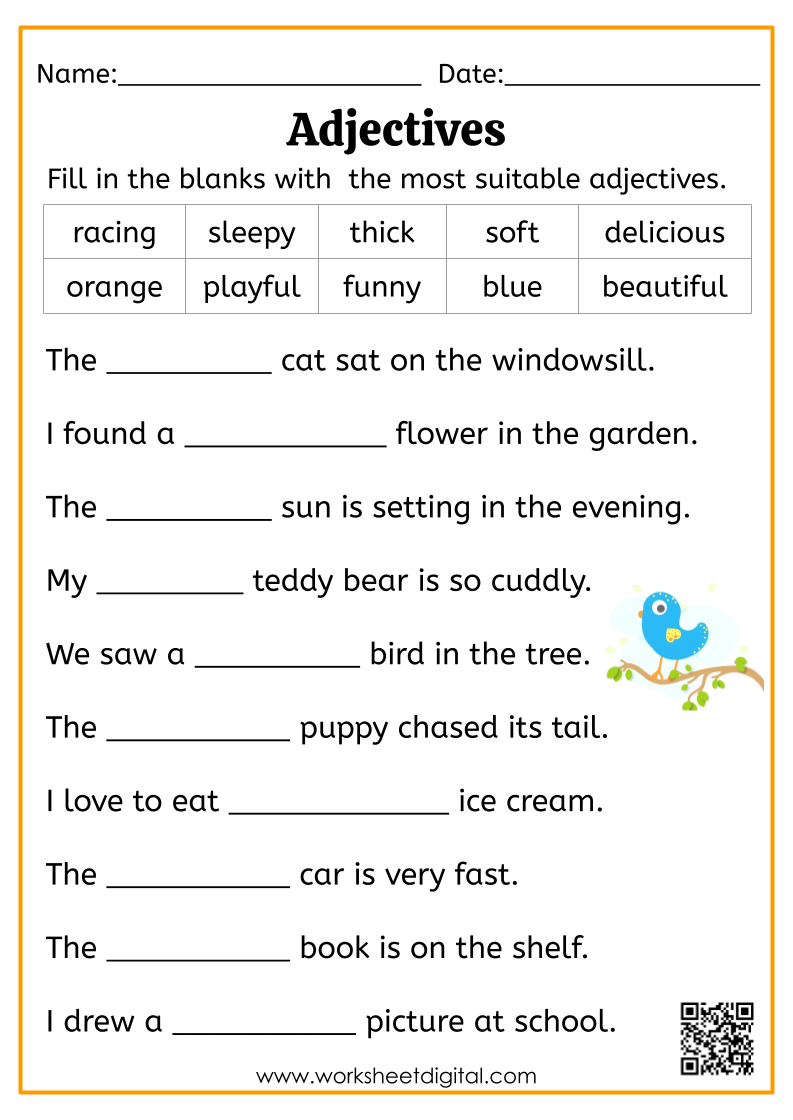 Adjectives Worksheet Digital 1 Teacher Made Resources