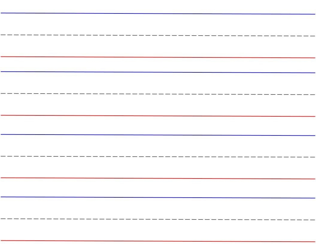 Beginner 2 Printable Lined Paper Red Bottom Blue Top Writing Practice Worksheet Pages Printable Digital Download Etsy