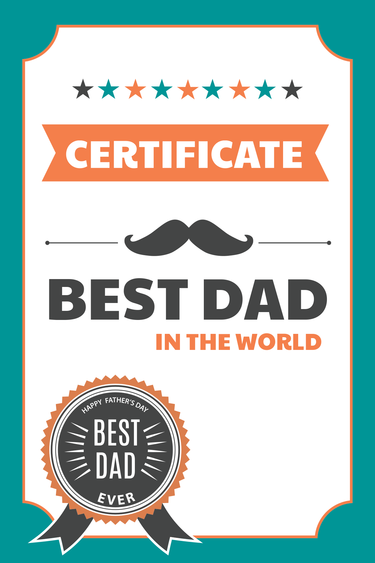 Happy Fathers Day Certificate Printable