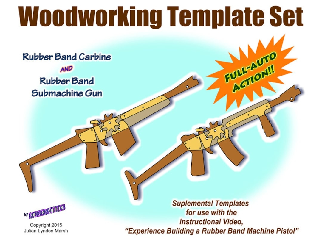 Buy Rubber Band Gun Plans Carbine And Submachine Gun Printable Woodworking Templates Rifle Or Pistol Options Customizable Color Decals Online In India Etsy