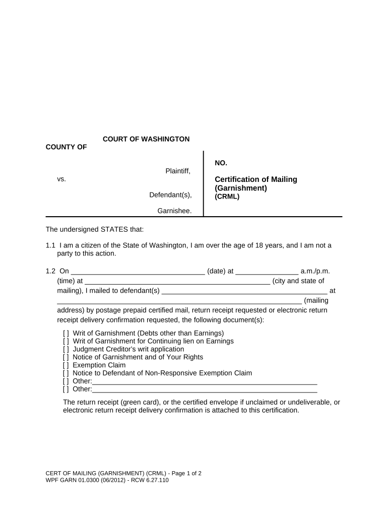 Certificate Of Mailing Fill Out Sign Online DocHub