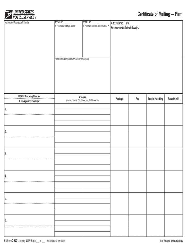 Certificate Of Mailing Form Fill Out Sign Online DocHub