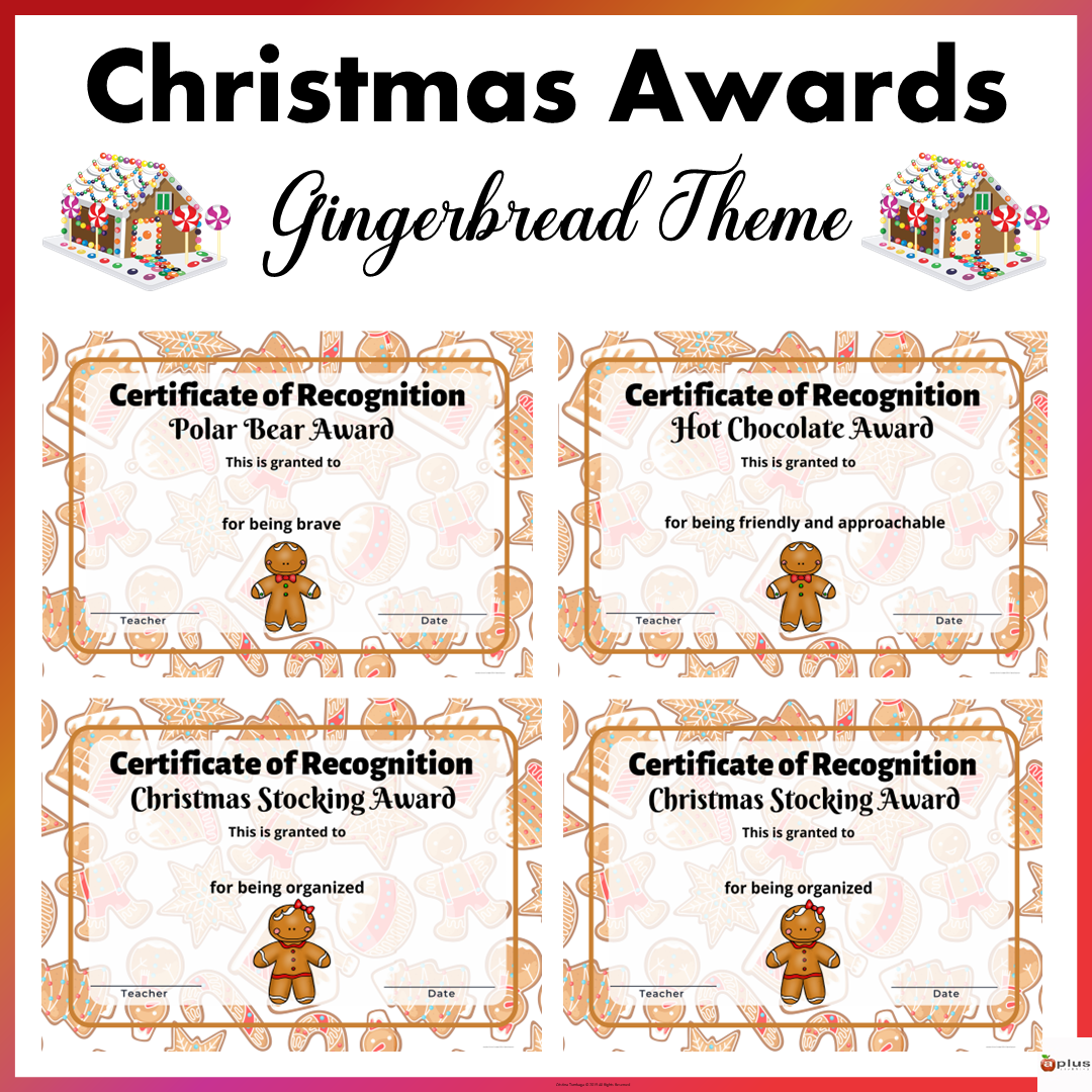 Christmas Theme Gingerbread Award Certificates Made By Teachers