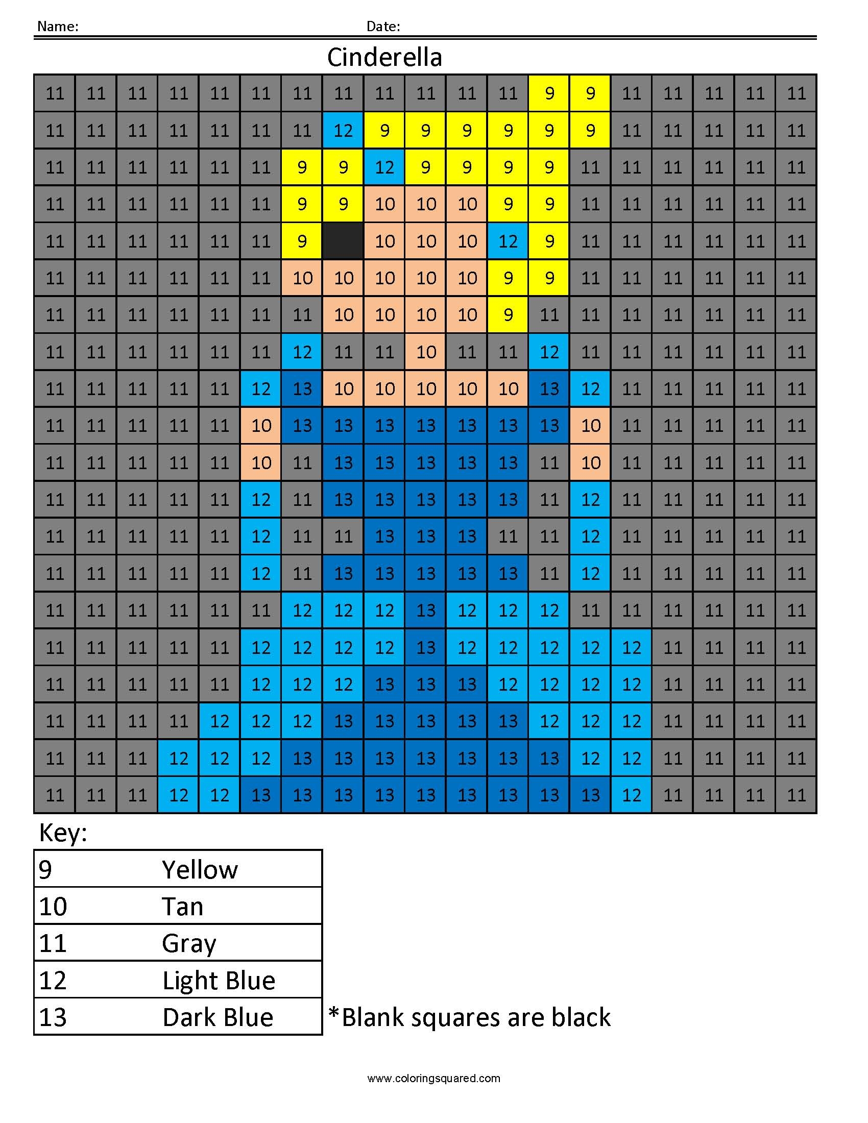 Color By Number Princess Printable