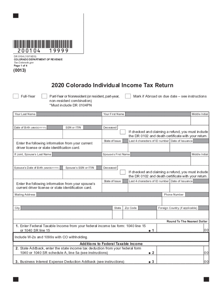 Colorado Income Tax Fill Out Sign Online DocHub