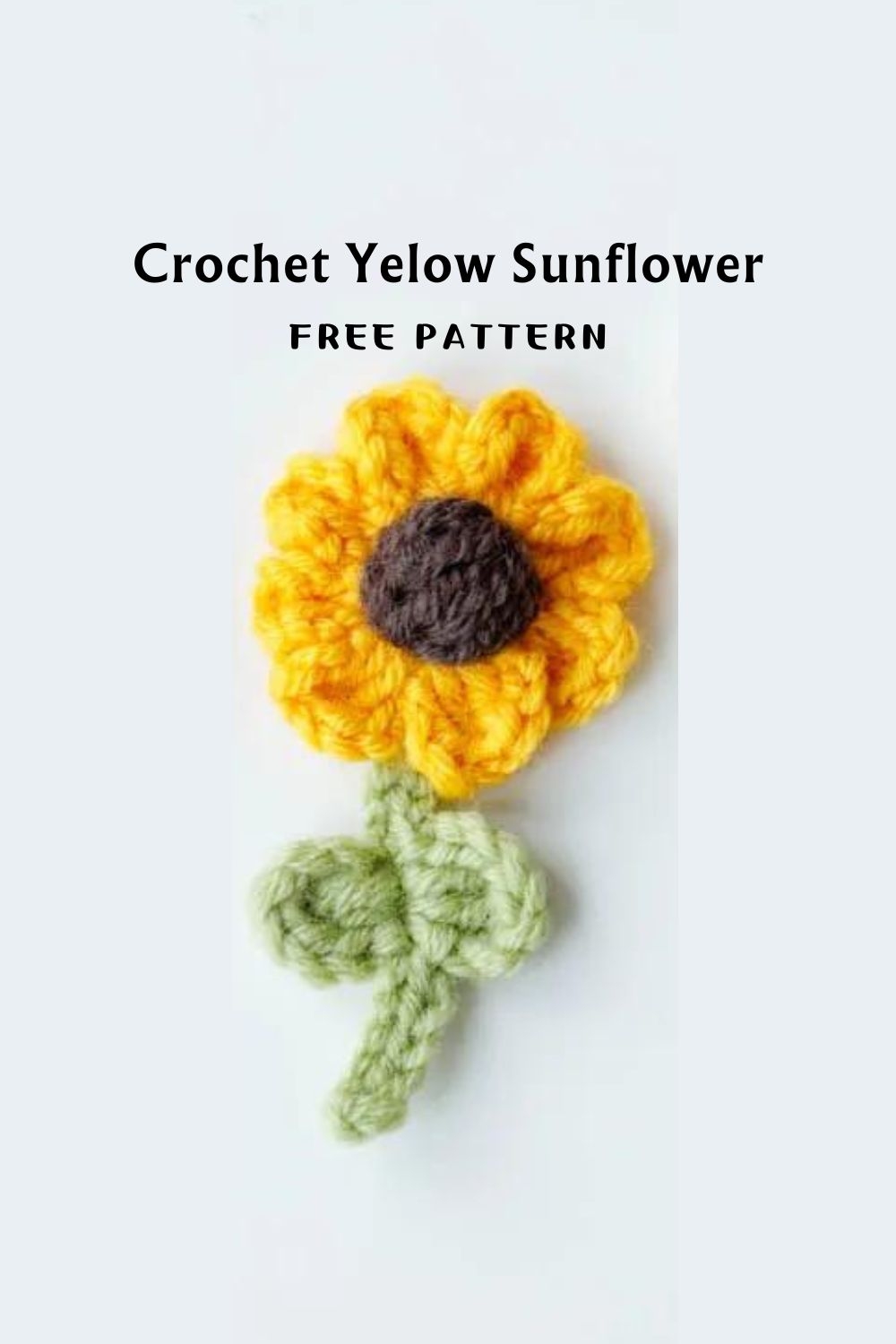 Crochet Yellow Sunflower Applique Free Pattern Hookok