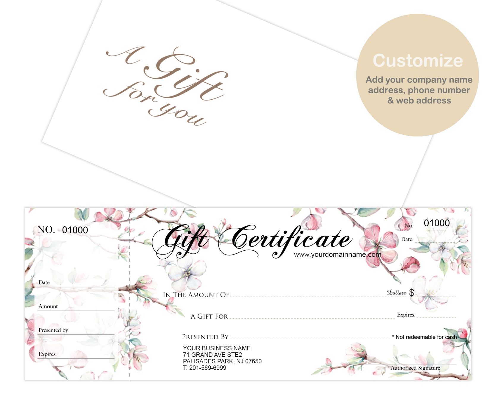 Custom Gift Certificate Blossom