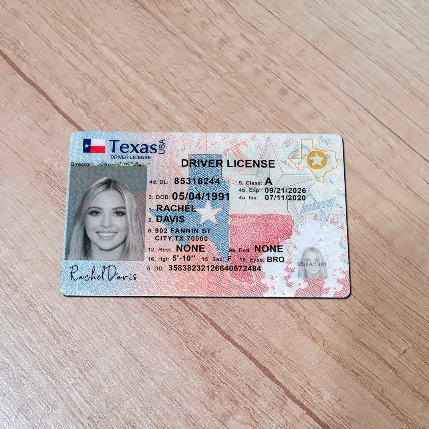 Custom Texas Driver License Template Editable Digital
