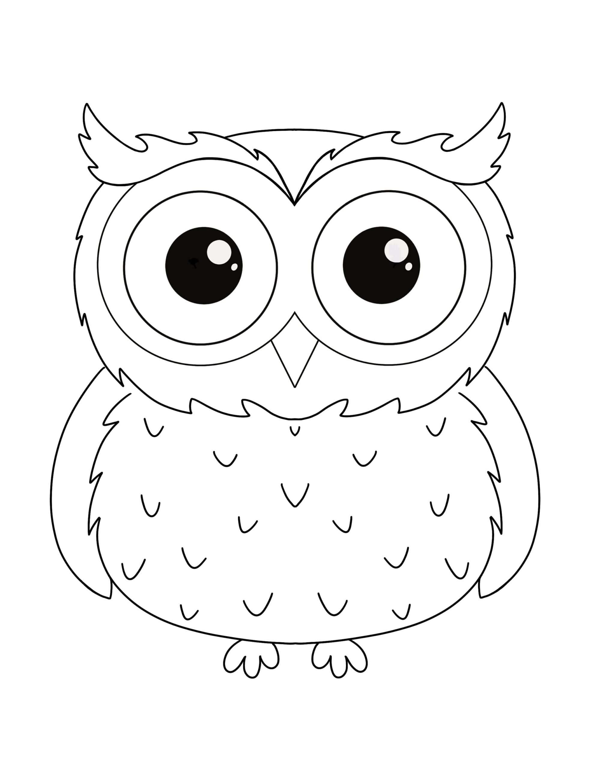 Cute Owl Coloring Page For Kids Digital Download Full Page Owl Coloring Page PDF PNG JPG Etsy Finland