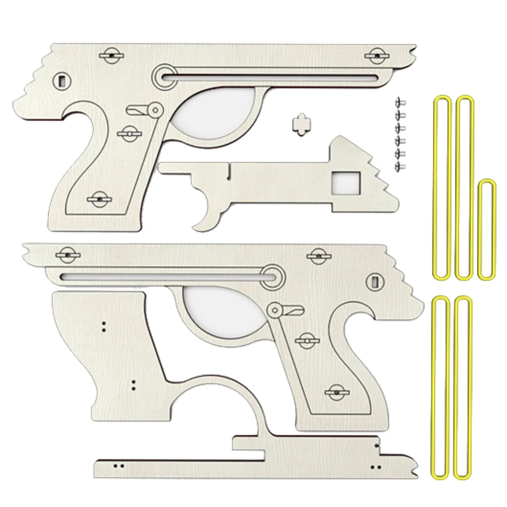 DIY Wooden Pistol Puzzles Toys Model Kids Building Blocks Assembly Construction Games Weapons For Boys Rubber Band Guns Models AliExpress