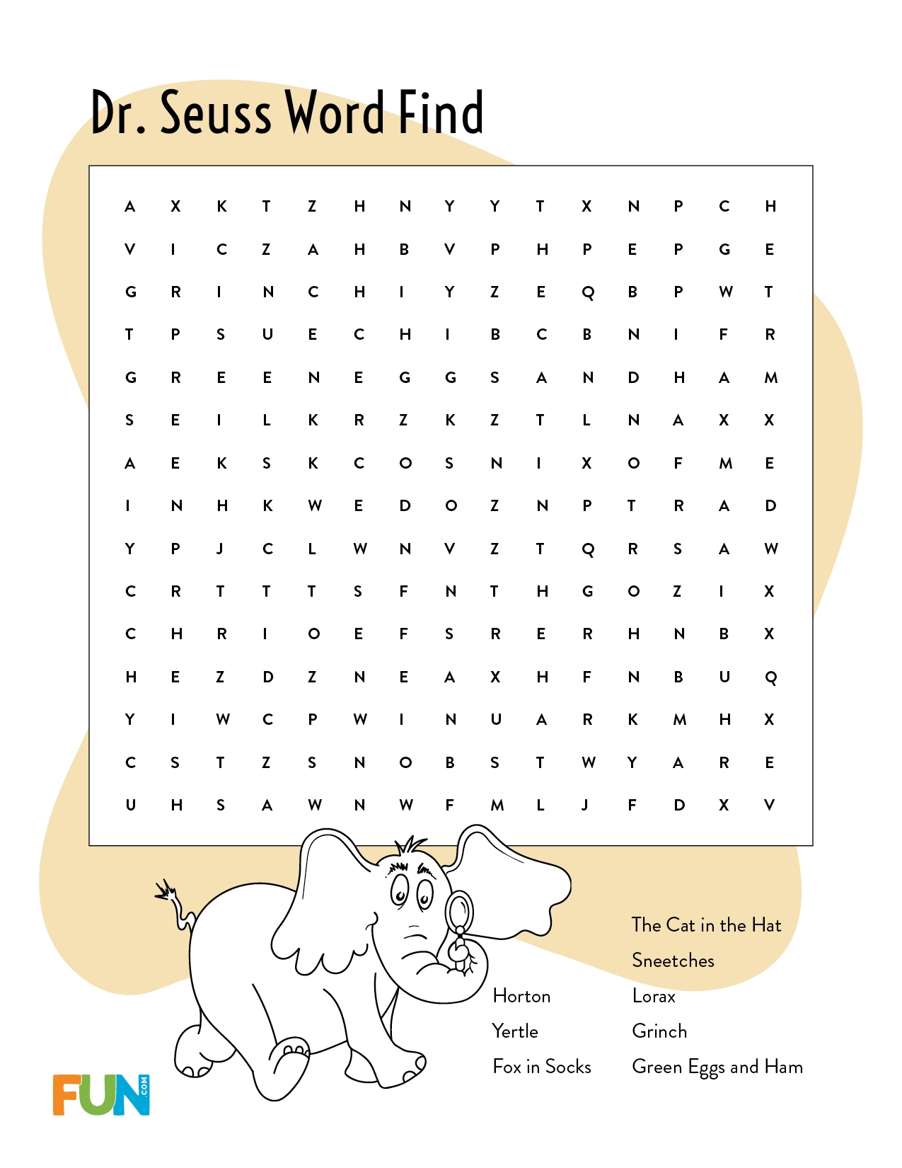 Dr Seuss Free Printables Worksheets