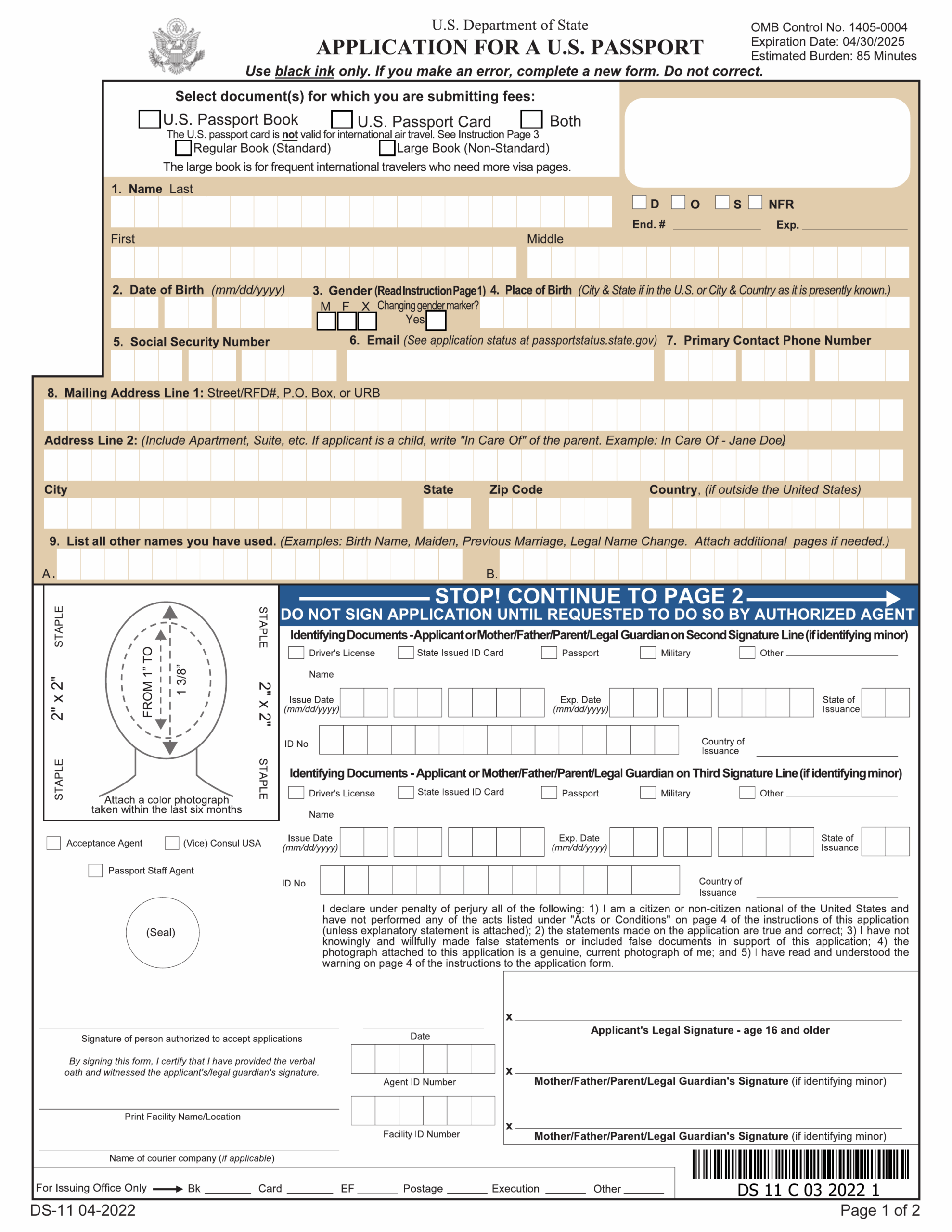 DS 11 Passport Application Form 2024 2025 Fill Download PDF Guru