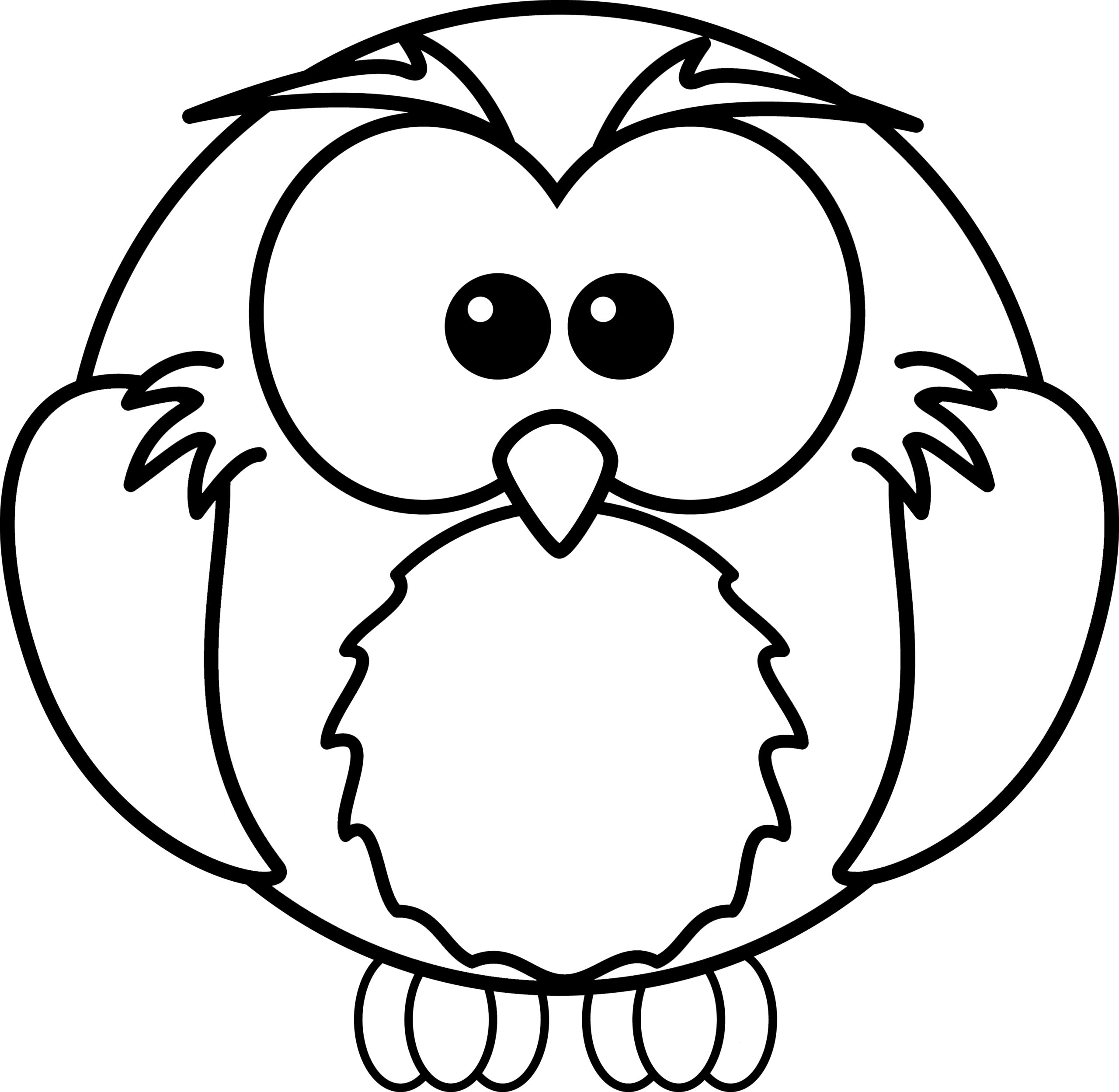 Free Cartoon Owl Coloring Page Clipart