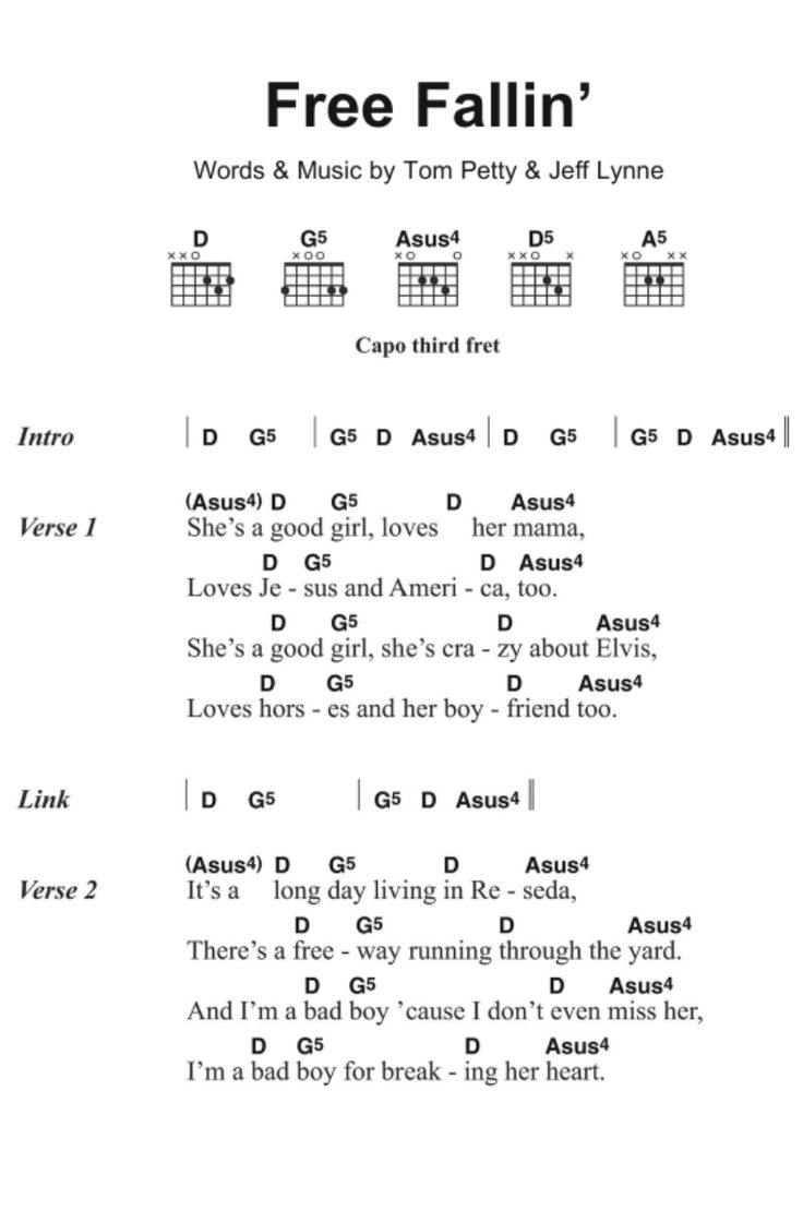 Free Fall Guitar Chords And Lyrics