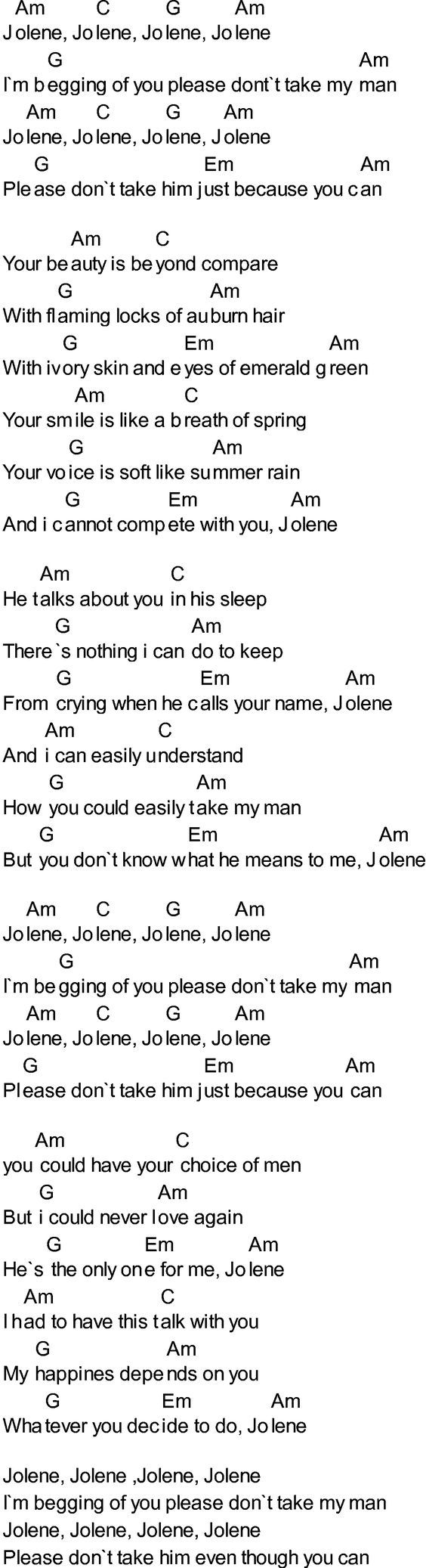 Free Printable Chord Chart Elmore Music