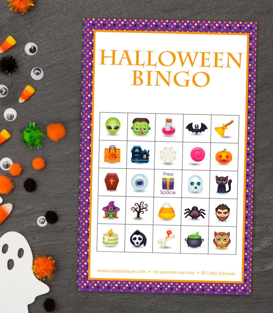 Colored Free Printables Halloween Bingo