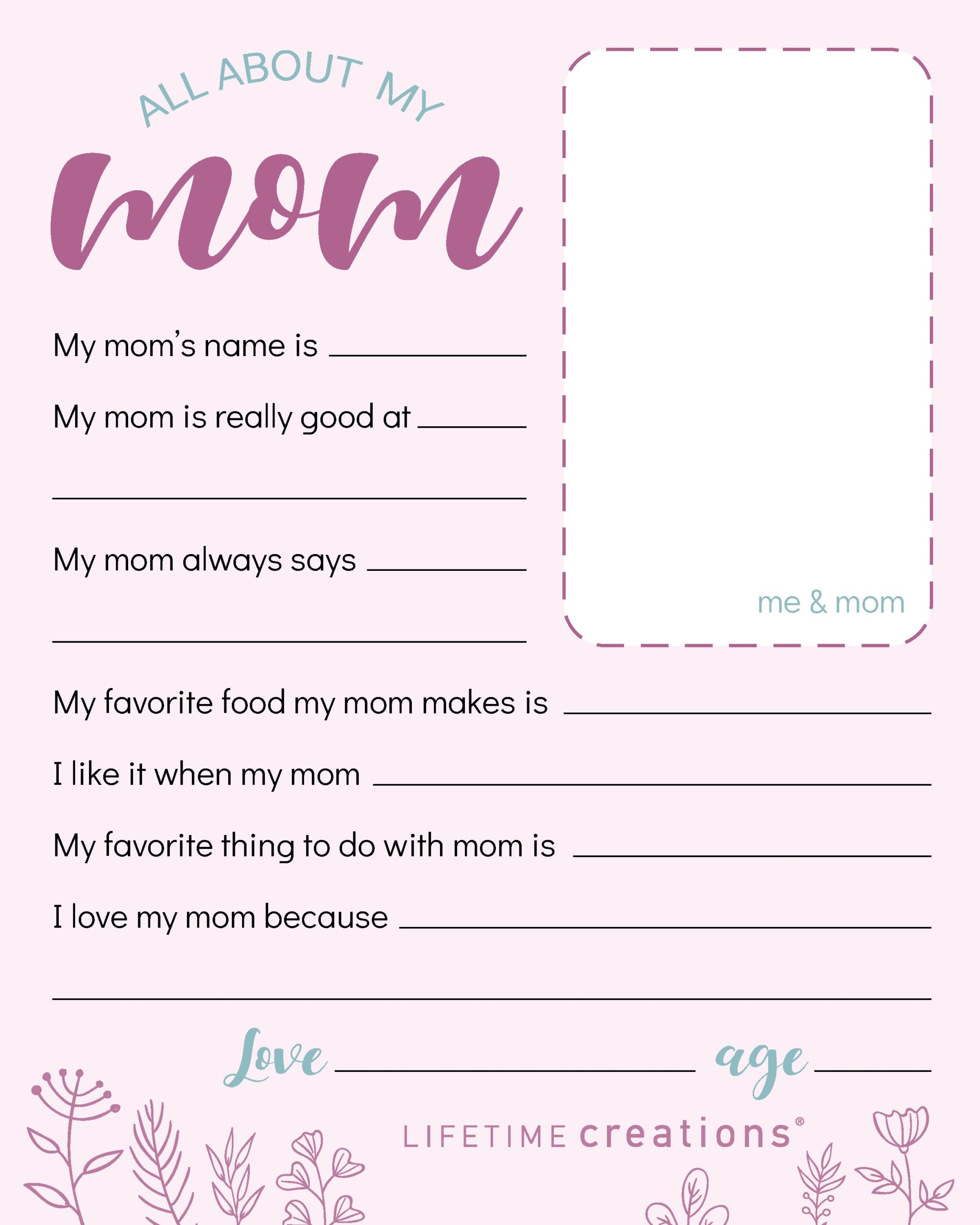 Free Printable Mothers Day Questionnaire