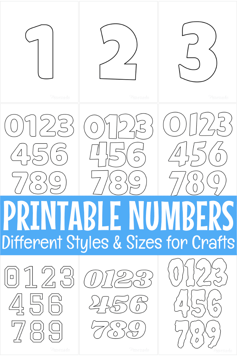 Large Number Templates Printable