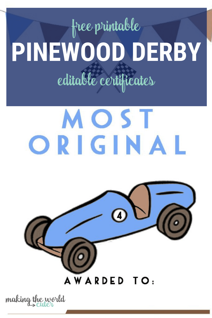 Free Printable Pinewood Derby Certificates Cub Scout Ideas