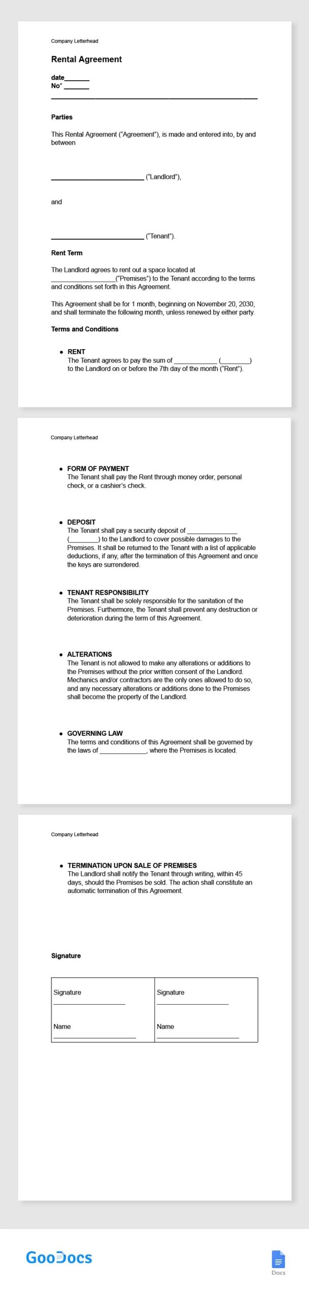Printable Copy Of Ground Lease Agreement For Camping