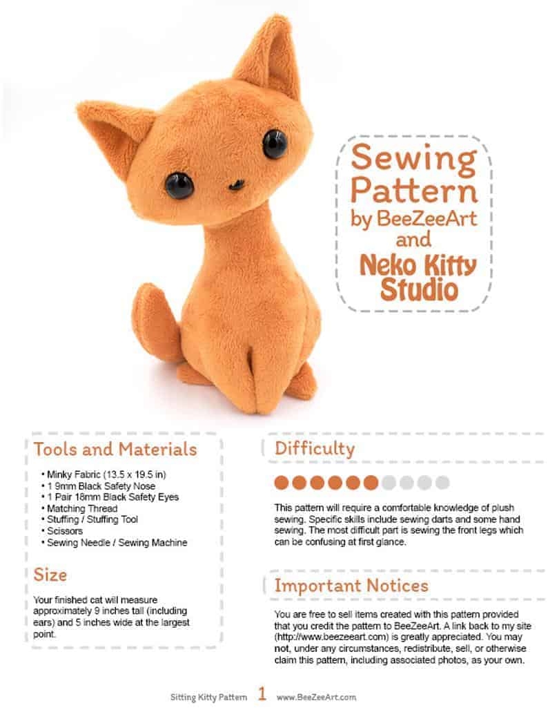 From Cute And Cuddly To Realistic The Best Stuffed Cat Sewing Patterns