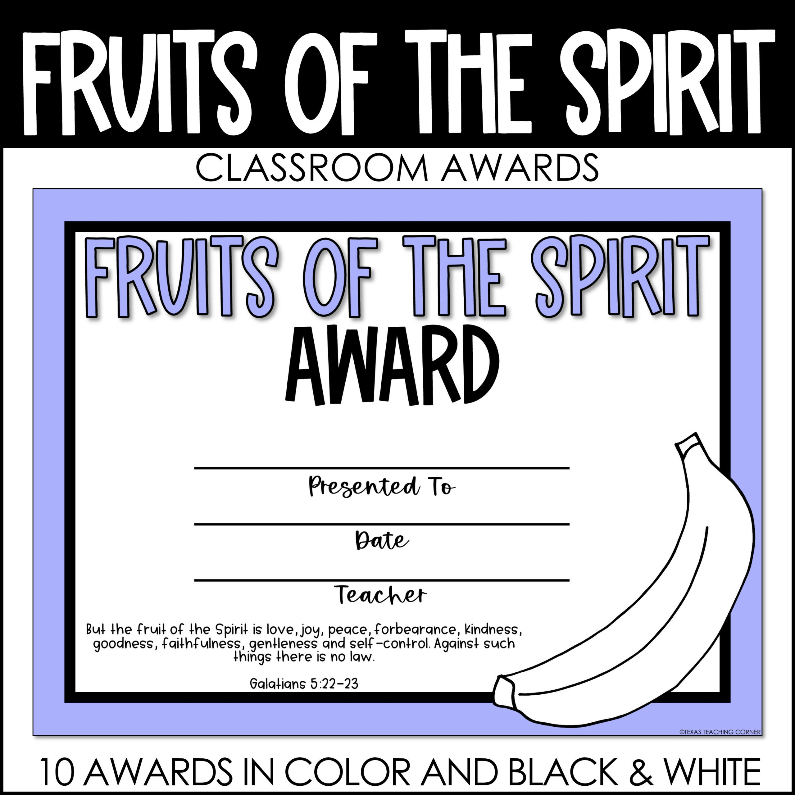 Fruits Of The Spirit Character Awards Bible Verse Posters Made By Teachers
