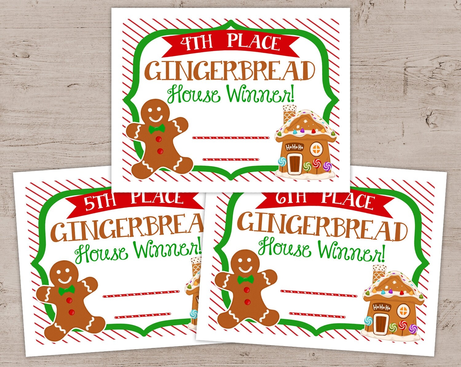 Gingerbread House Awards Certificates Ginger Bread Contest Printable Awards Gingerbread House Competition Christmas Party Awards DIY Etsy