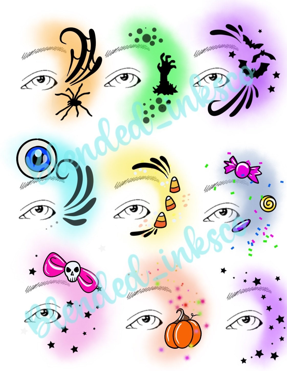Halloween Face Painting Option Board Etsy