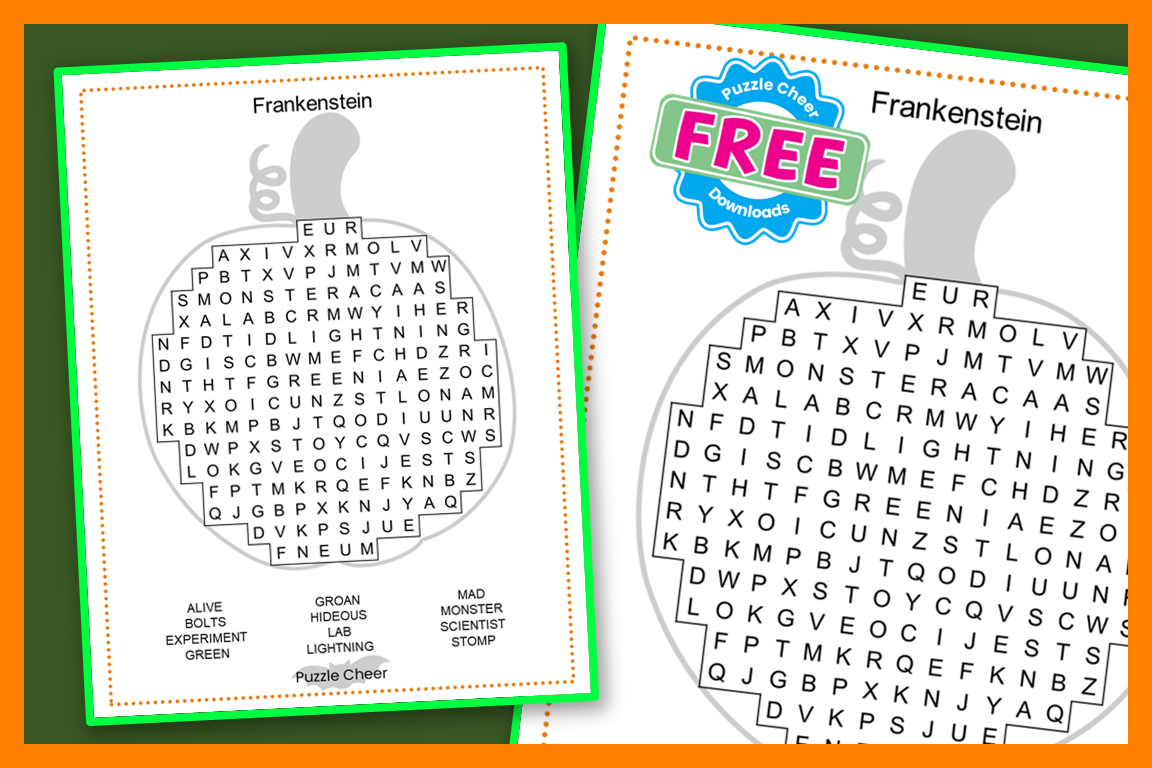 Free Printable Frankenstein Word Search