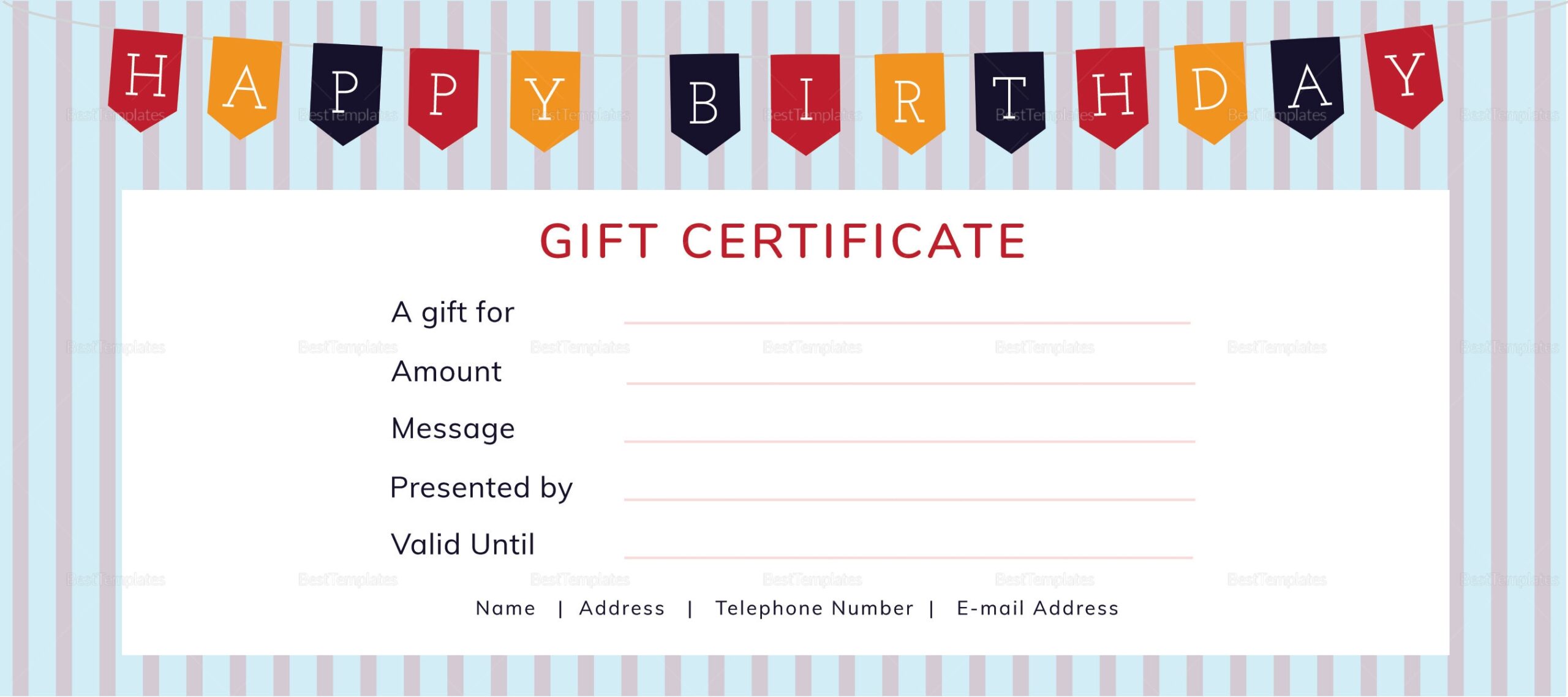 Printable Gift Certificates Birthday