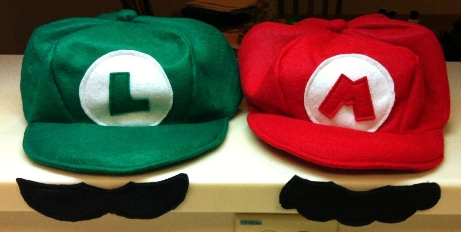 Mario Luigi Hats And Mustaches A Costume Sewing On Cut Out Keep