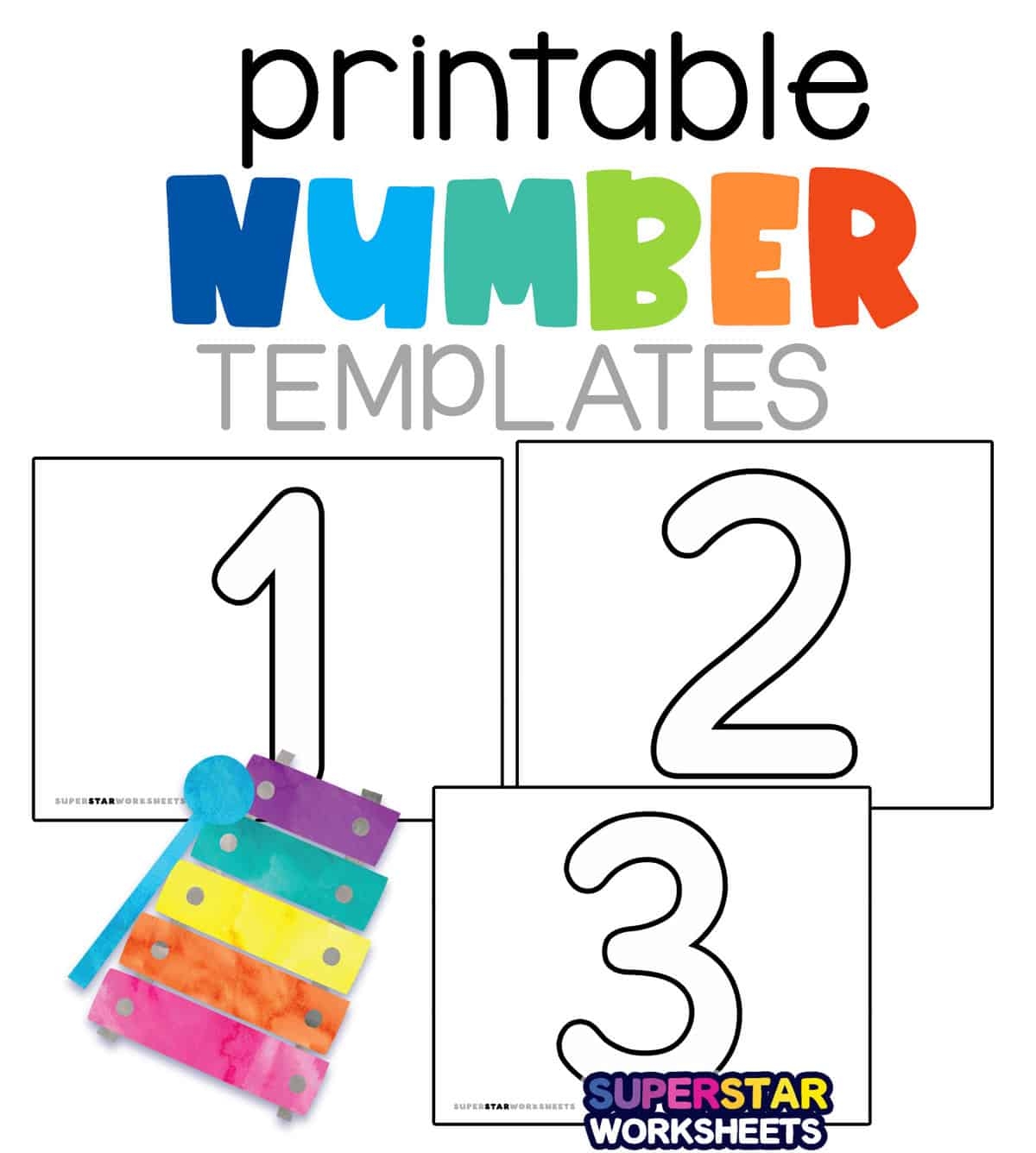 Number Template Superstar Worksheets