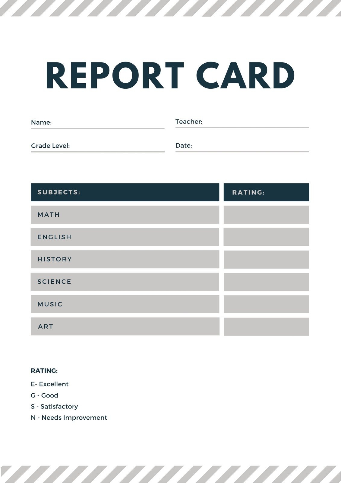 Page 2 Free Printable Customizable Report Card Templates Canva