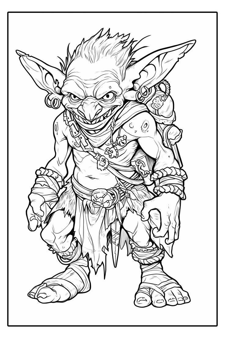 World Of Warcraft Troll Coloring Pages Printable