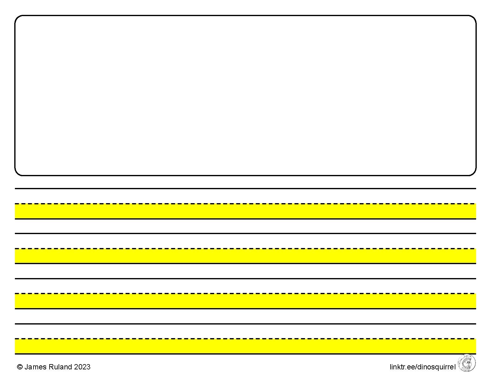 Printable Adaptive Primary Handwriting Paper HIGHLIGHTED B W Horizontal And Vertical For Cursive And Manuscripti Classful