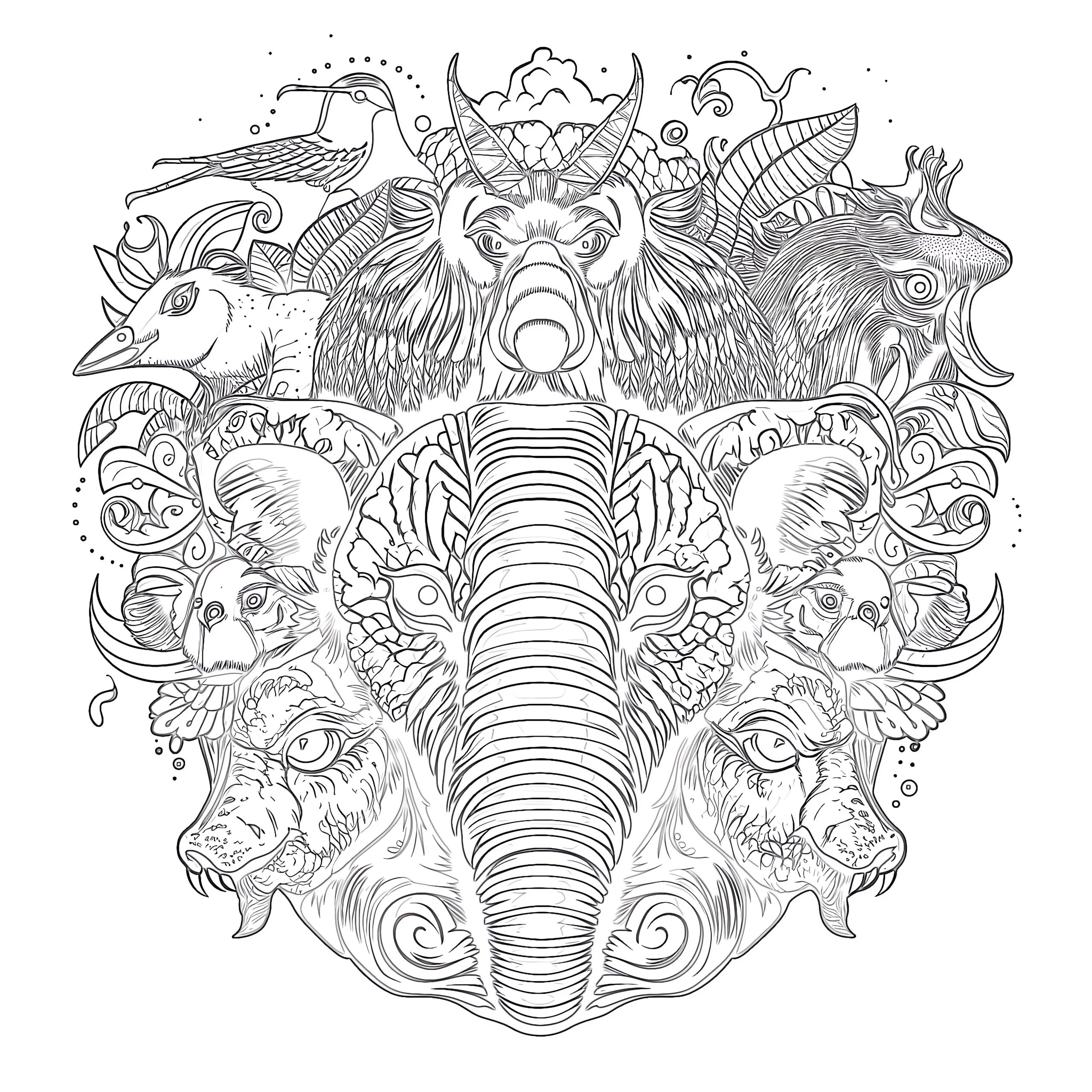Printable Coloring Pages Adult Animal