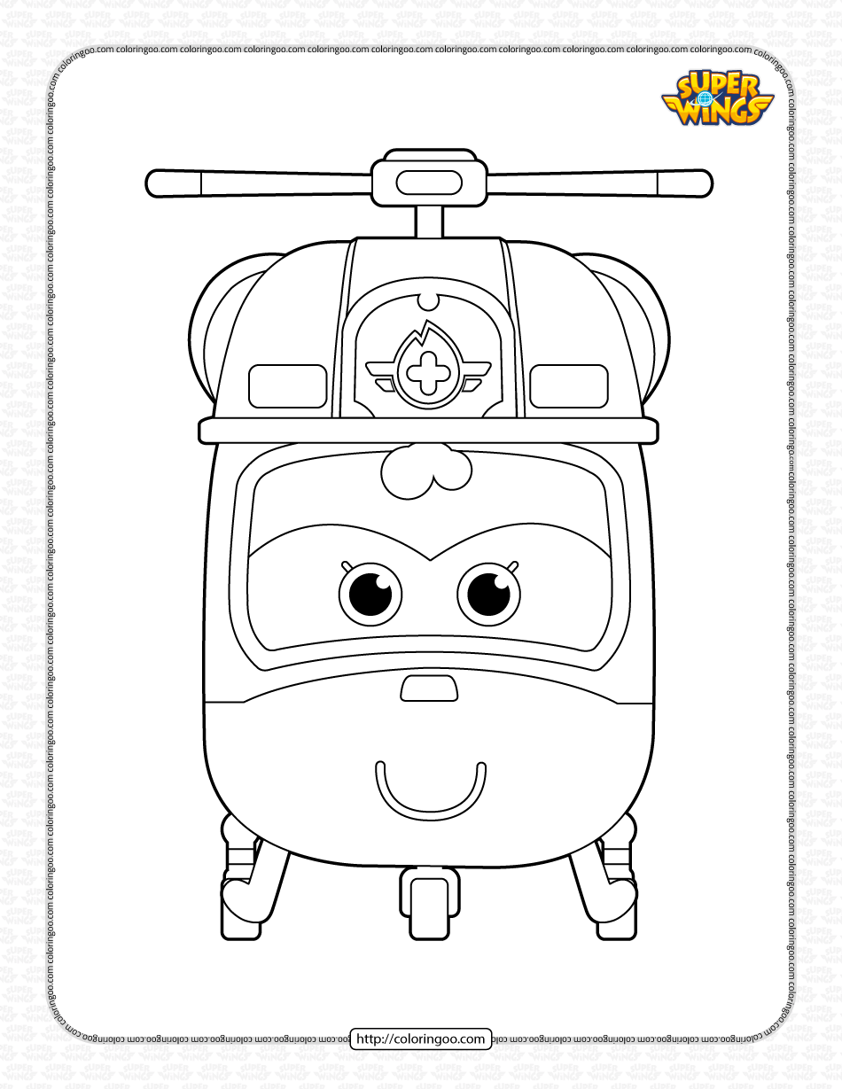 Printable Super Wings Dizzy Pdf Coloring Sheet