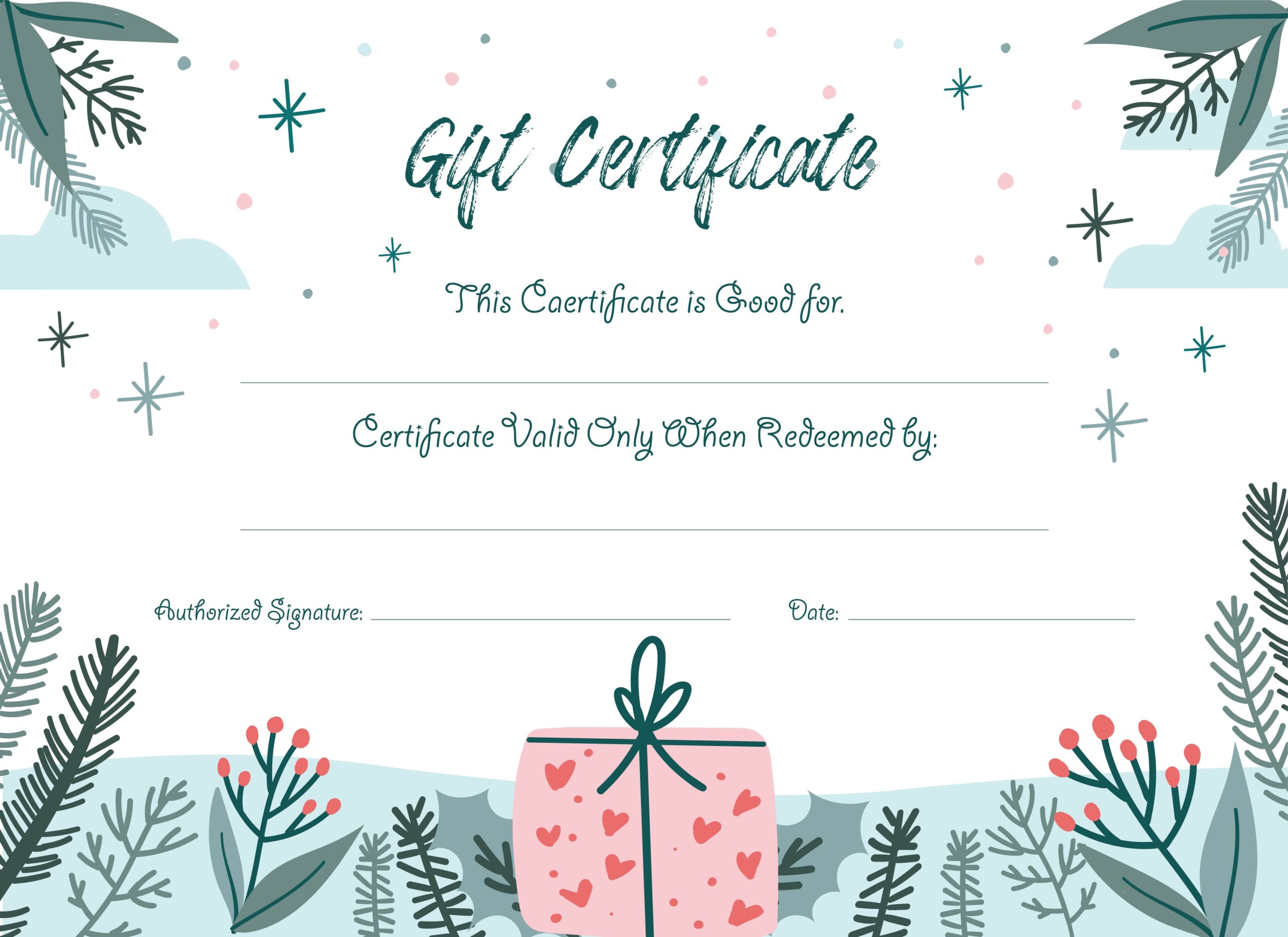 Printable Xmas Gift Certificates Printable Party Favors