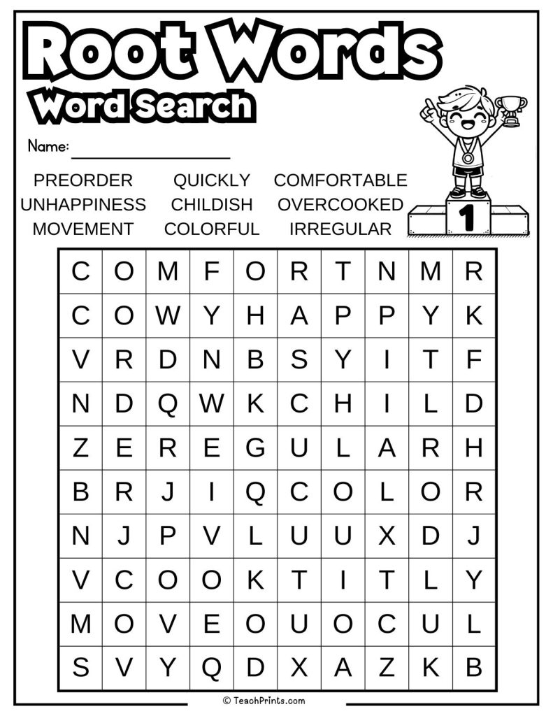 Root Words Free Printable Worksheets