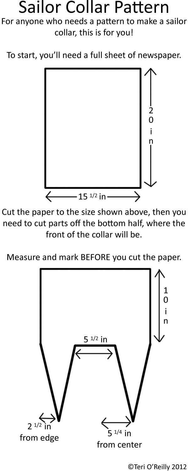 Sailor Collar Pattern For DIY Sailor Costume