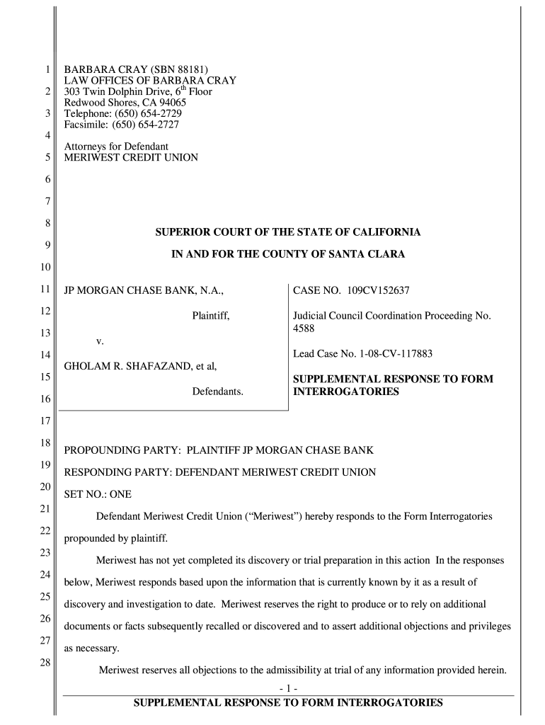 Sample Response To Form Interrogatories Family Law Fill Online Printable Fillable Blank PdfFiller