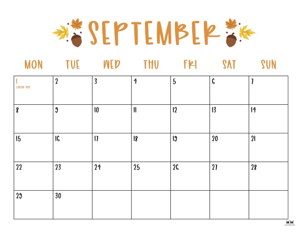 Kids Printable Calendar September 2025
